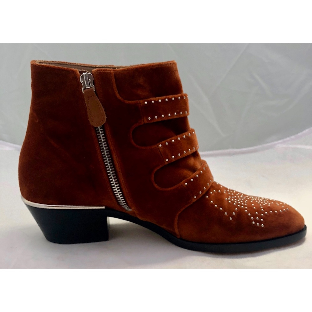 New Chloe Susanna Brown (ochre) Velvet Boots SZ 37 - Picture 5 of 8